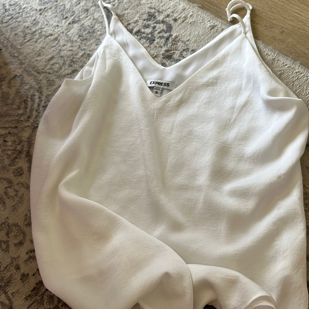 Express white silky cami tank